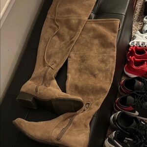 Stylish Tan Suede Over-the-Knee Boots